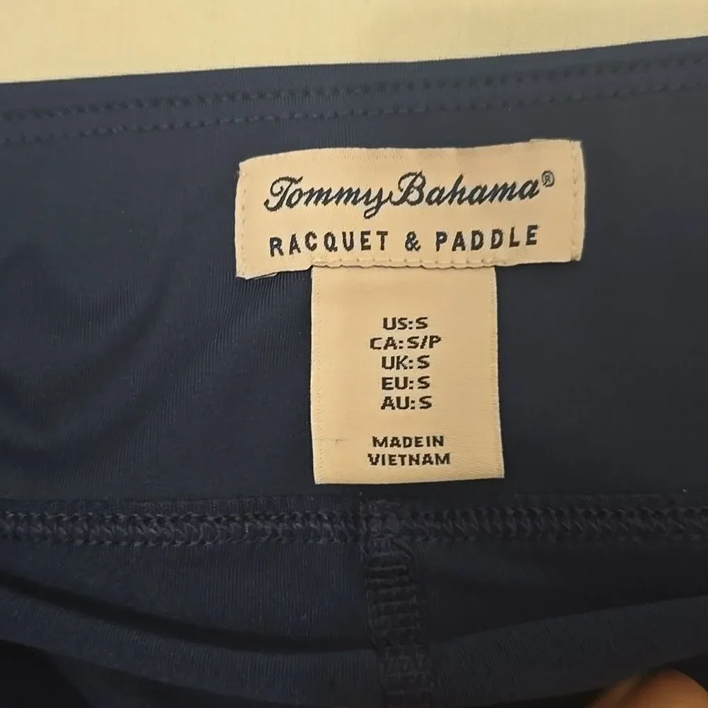 Tommy Bahama Navy blue pull on‎ athletic tulip skirt with shorts skort S